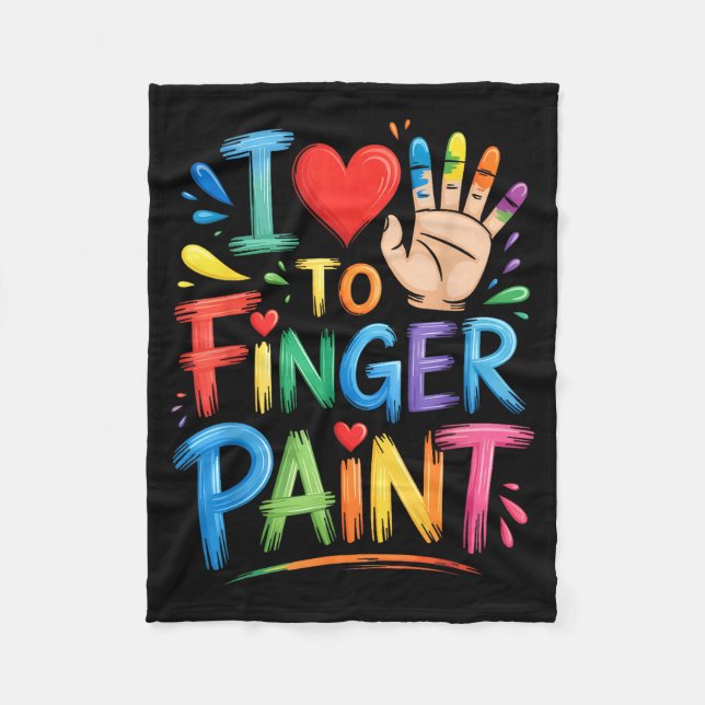 I Love To Finger Paint Couples Art Teacher Finger  Fleecedecke (Vorderseite)