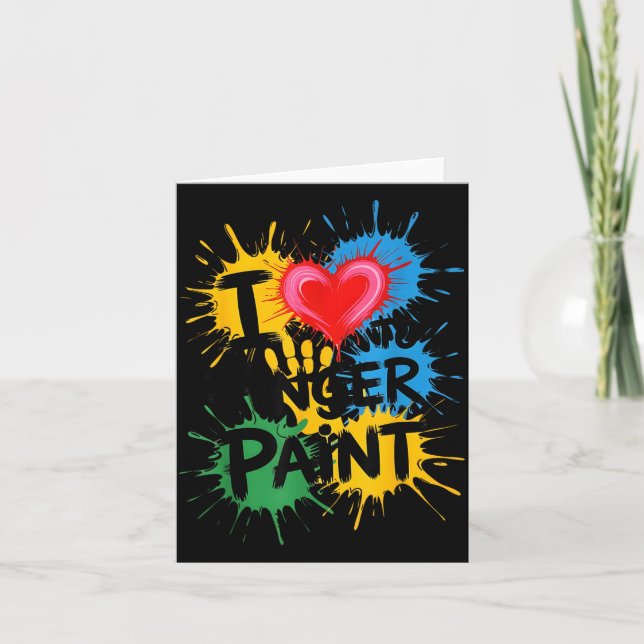 I Love To Finger Paint Couples Art Teacher Finger  Karte (Vorderseite)