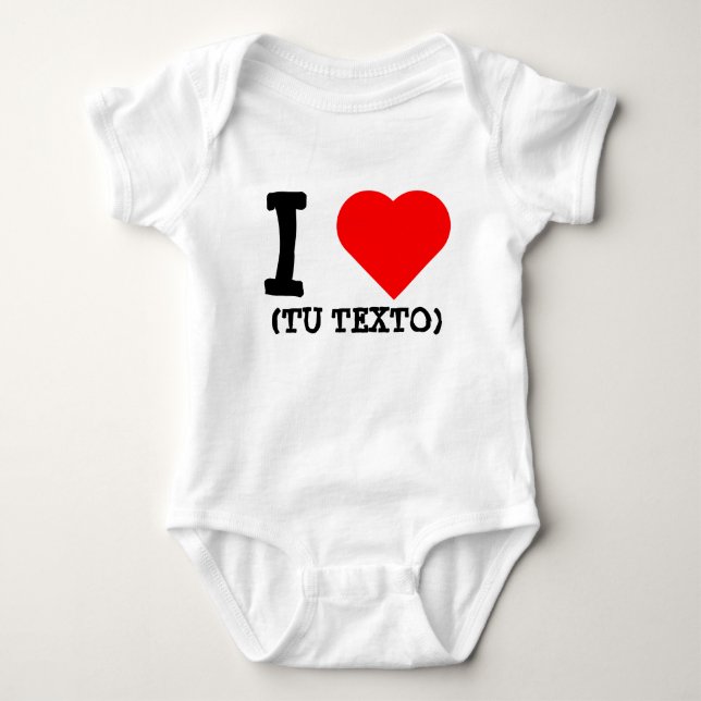 I LOVE + TU TEXTO BABY STRAMPLER (Vorderseite)