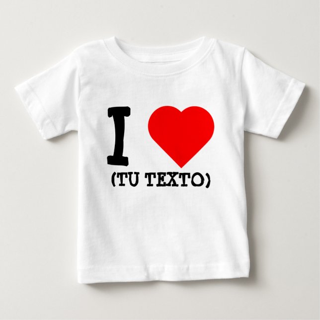 I LOVE + TU TEXTO BABY T-SHIRT (Vorderseite)