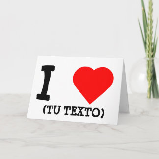 I LOVE + TU TEXTO KARTE