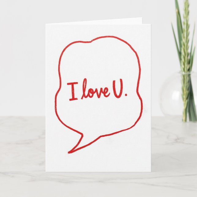 I Love U Cute Card Karte (Vorderseite)