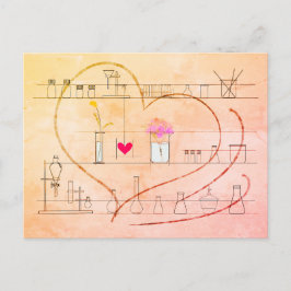 "I love U" épelé par carte postale en verre