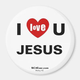I Love U JESUS Refrigerator Magnet