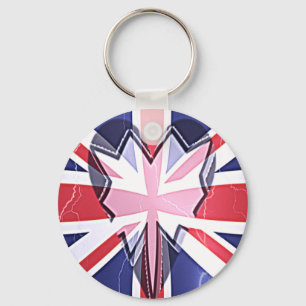 "I Love UK" Kunstdruck Schlüsselanhänger