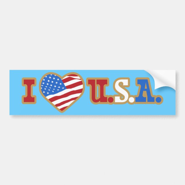 I Love USA Bumper Sticker (Devant)