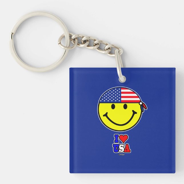 I LOVE USA KEYCHAIN  SCHLÜSSELANHÄNGER (Vorderseite)