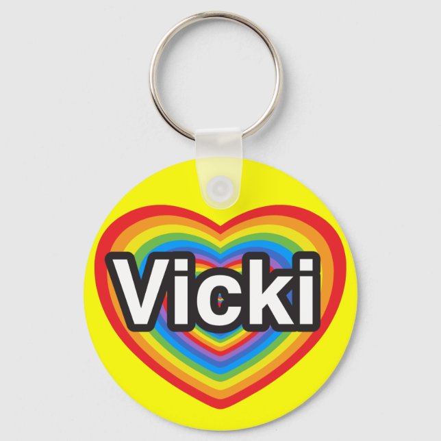 I love Vicki. I love you Vicki. Heart Schlüsselanhänger (Vorderseite)