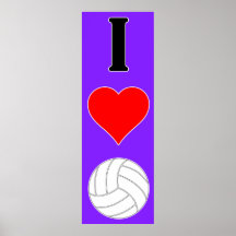 I Love Volleyball / I Heart Volleyball Poster