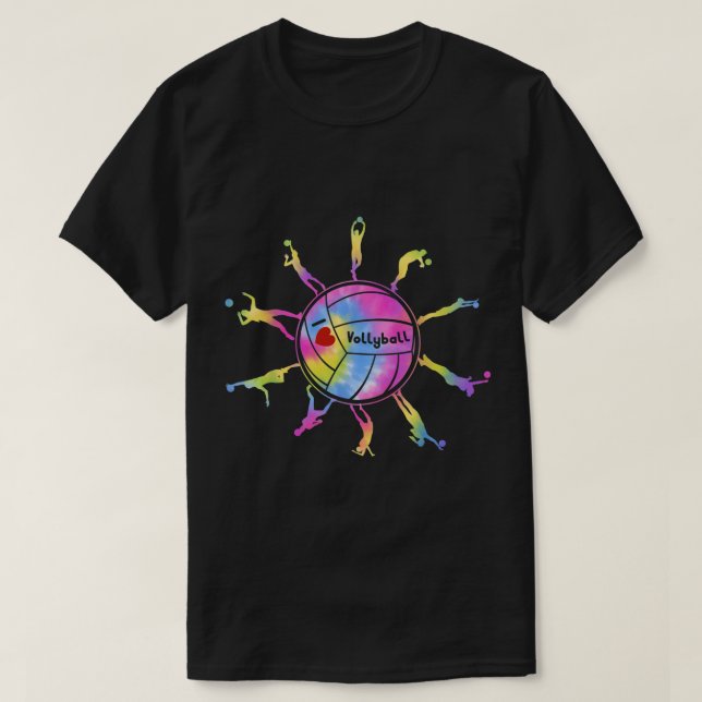 I Love Volleyball Sport Tie Dey Volleyball Fans Te T-Shirt (Design vorne)