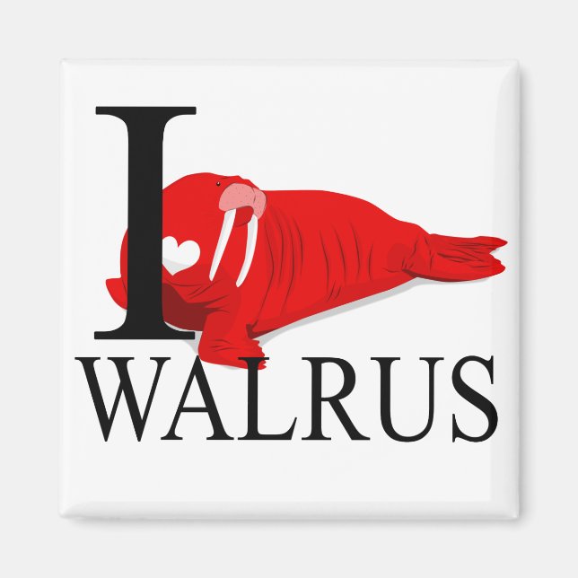 I Love Walrus Magnets (Devant)