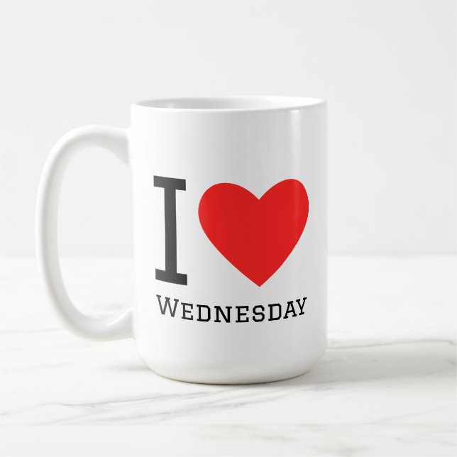 I love Wednesday  Square Sticker Kaffeetasse (Links)