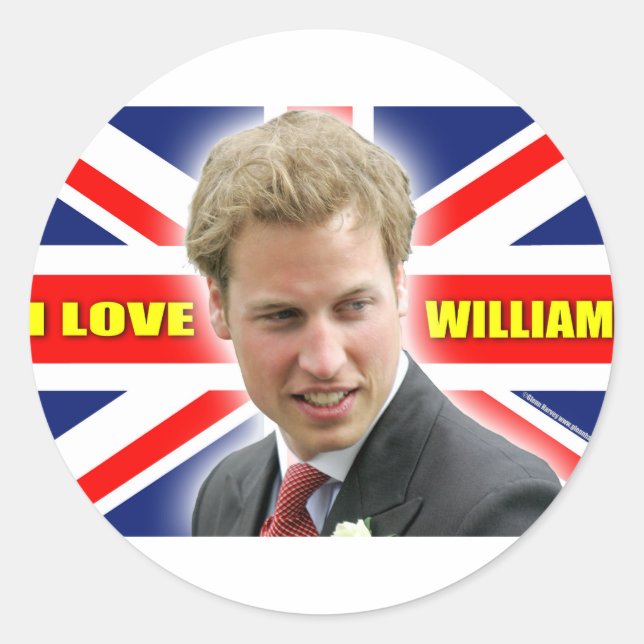I Love William Runder Aufkleber (Vorderseite)