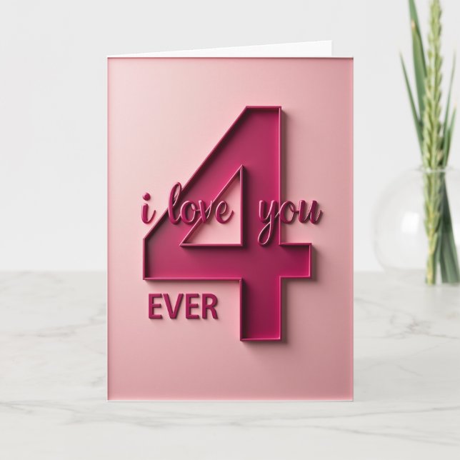 I Love You 4 Ever Card Karte (Vorderseite)