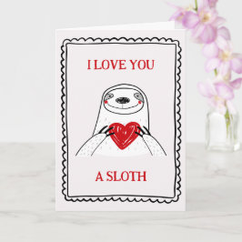 I Love You A Sloth Funny Kids Valentine's Day Card Karte