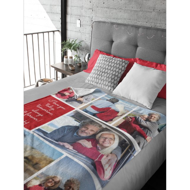 I Love You Always & Forever Modern 6 Photo Collage Fleecedecke (Von Creator hochgeladen)