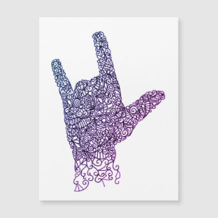 "I Love You" American Sign Language Carte magnétiq