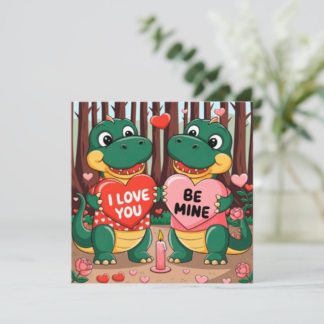 I love you - Be mine  Einladung (Stehend Vorderseite)