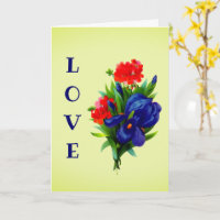 I Love You Blue Iris Flower Carte personnalisée