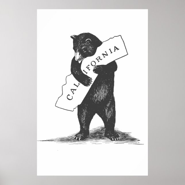 I Love You California Black & White Poster (Devant)