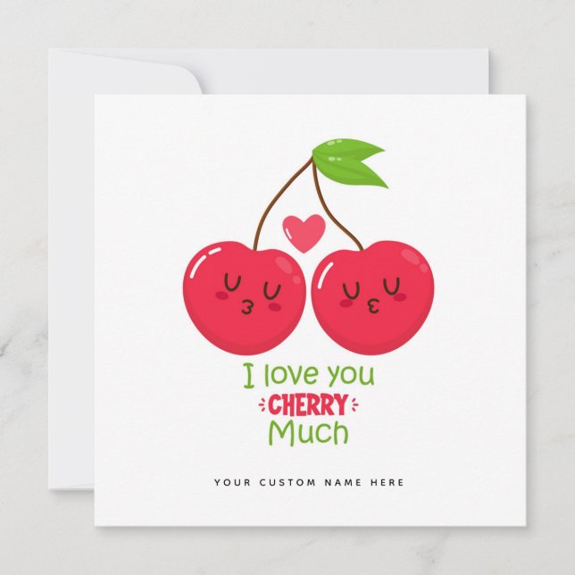 I Love You Cherry Many - jolie carte Saint Valenti (Devant)