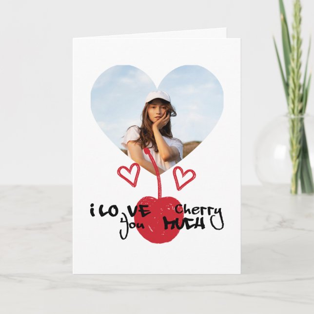 I Love You Cherry Much Valentines Day Card Karte (Vorderseite)