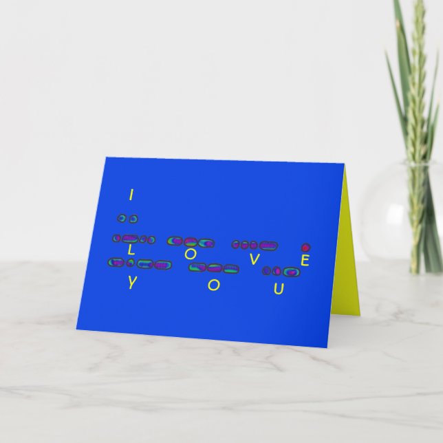 "I Love You" Code Morse avec carte de teintes (Devant)