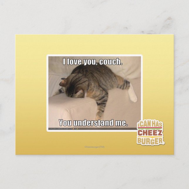 I love you, couch. postkarte (Vorderseite)