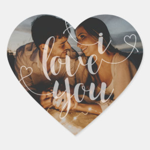 I Love You Custom Photo 20PCS Heart Stickers Pack