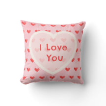 I Love You Cute Watercolor Pink Heart Valentine