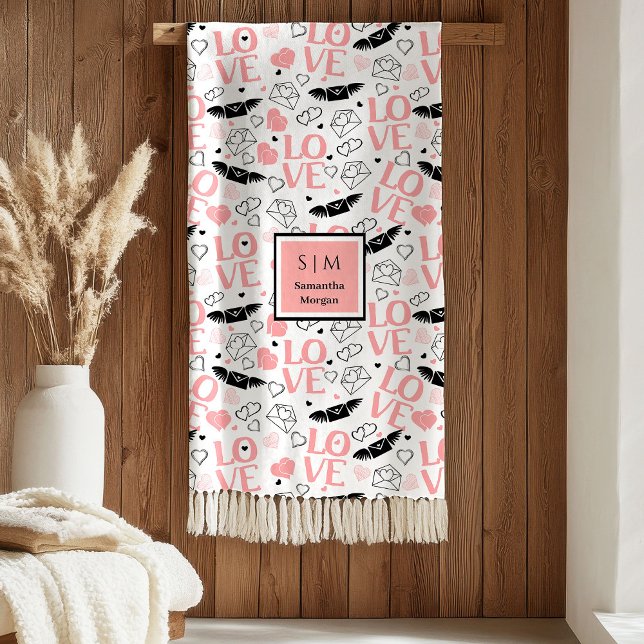 I Love You Gift Personalized Valentine Heart Throw Fleecedecke (I Love You Gift Personalized Valentine Heart Blanket)