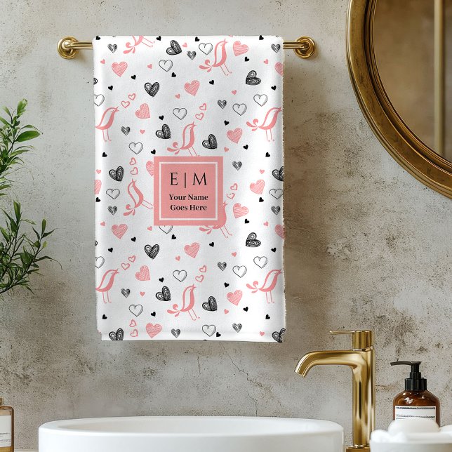 I Love You Gift Valentine Bath Towel Custom Name Badhandtuch Set (I Love You Gift Valentine Bath Towel Custom Name)