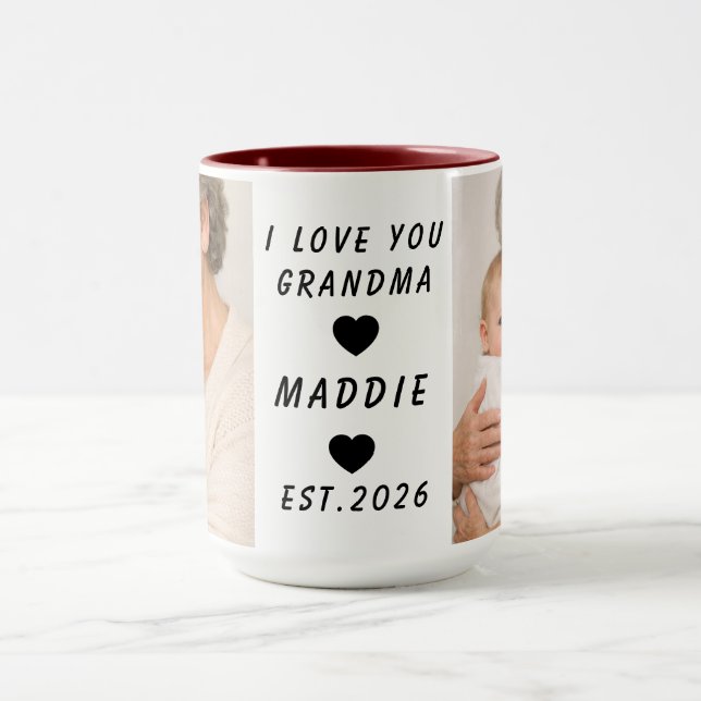 I Love You Grandma | Grandparents Day Tasse (Zentrum)