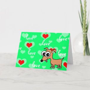 I Love You Greeting Card with Cartoon Chihuahua Karte