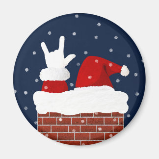 I Love You Handshape ASL Père Noël Magnet de Noël