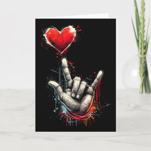 I Love You Handzeichen Asl Herz Frauen Kinder Männ Karte
