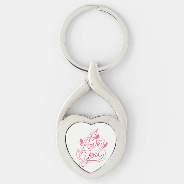 I Love You Heart Keychain Schlüsselanhänger (Vorderseite)