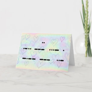 I Love You in Morse Code Carte Saint Valentin