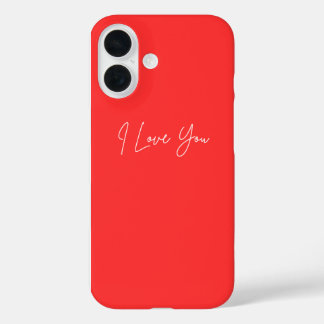 I Love You iPhone 16 Pouch - Coque romantique mign