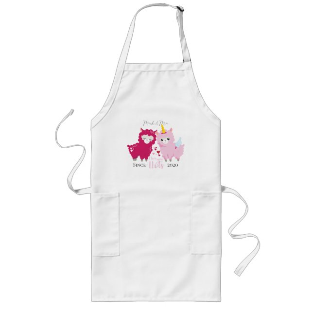 I Love You Llots Llama Customized Gift Him Her    Lange Schürze (Vorne)