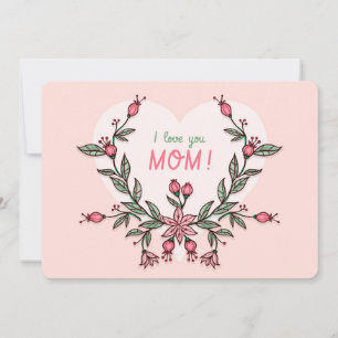 I Love You Maman Carte de vacances Fête des mères