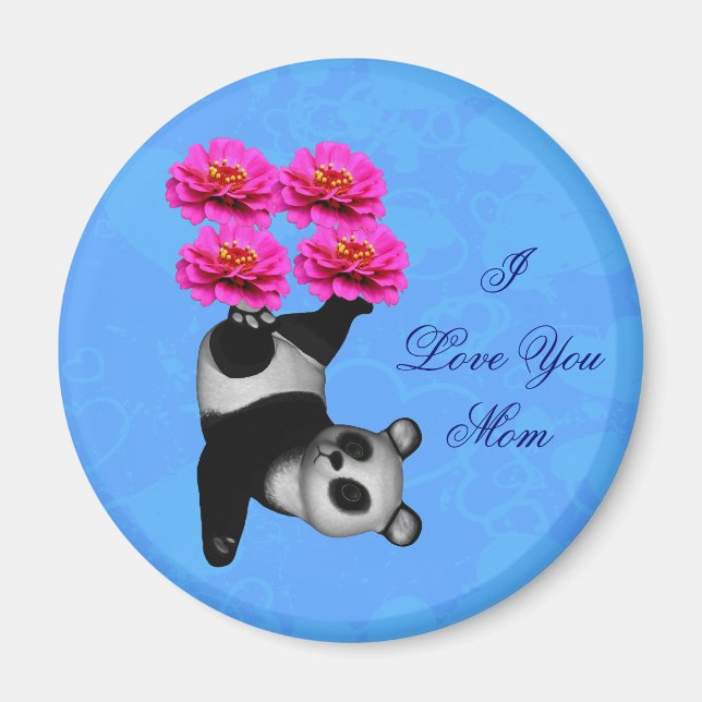 I Love You Mom Juggling Panda  Magnet (Vorne)