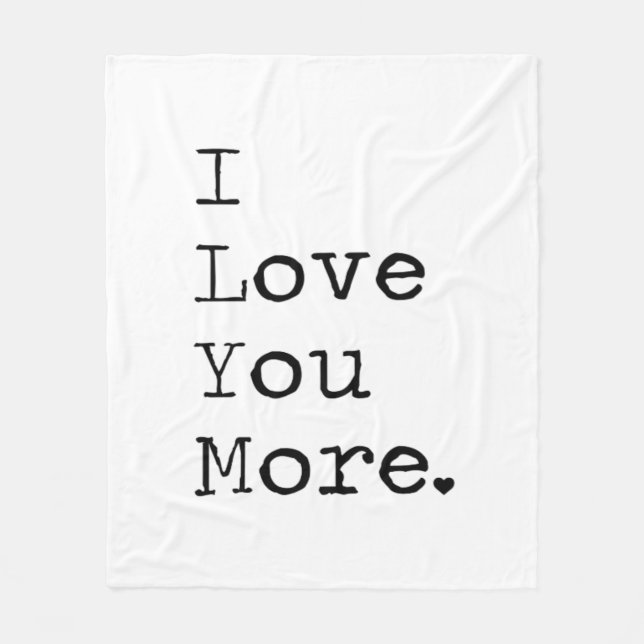 I Love You More Minimal Love Design  Fleecedecke (Vorderseite)