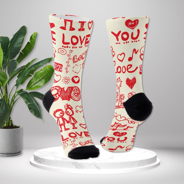I Love You Novelty  Socken (Von Creator hochgeladen)