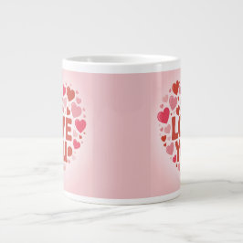 I Love You Pink Hearts Jumbo Mug Jumbo-Tasse
