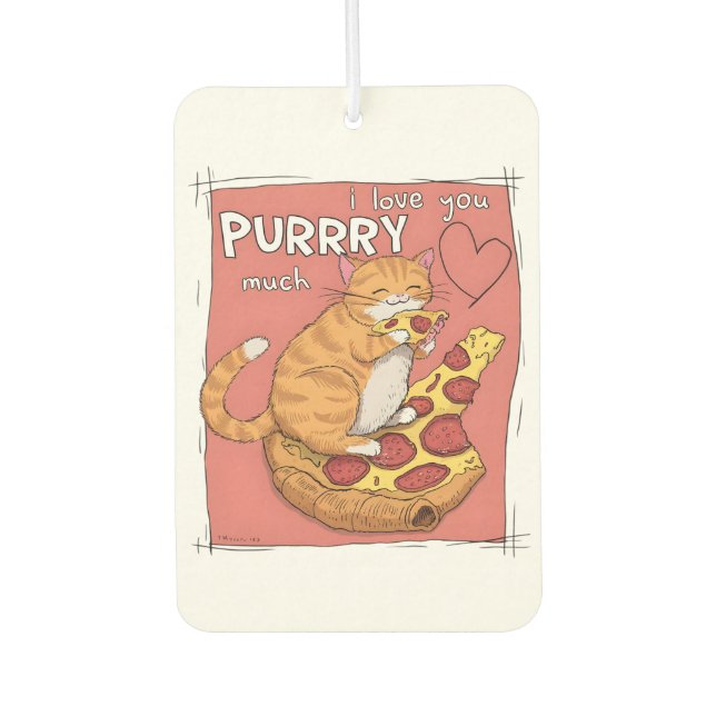 I Love You Purrry Much Funny Cat Lover Gift  Autolufterfrischer (Vorderseite)