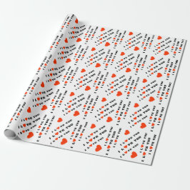 I love you red black white geschenkpapier
