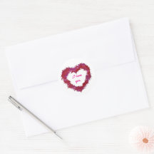 I love you, red wispy heart stickers
