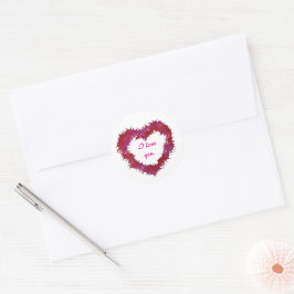 I love you, red wispy heart stickers