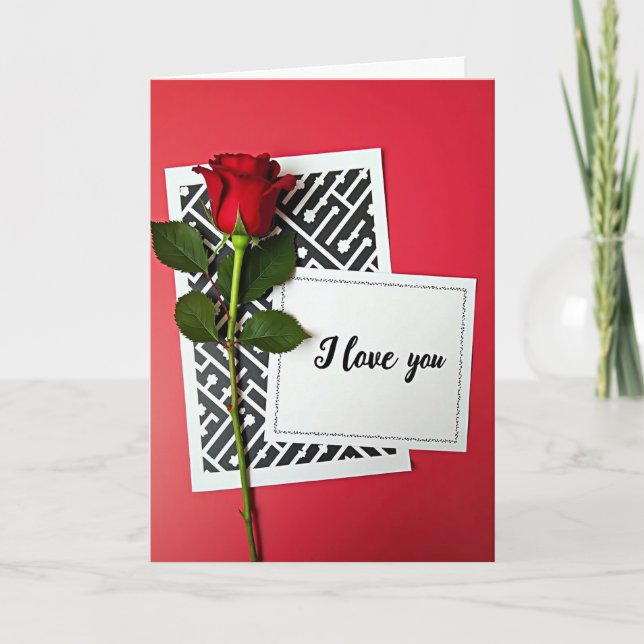I Love You Rose Card Karte (Vorderseite)